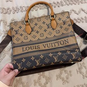 Tan and Brown Monogram Tote